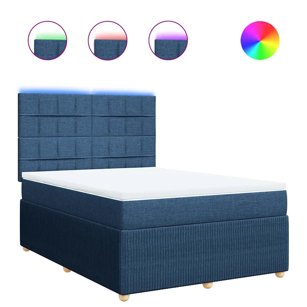 Giroletto a Molle con Materasso Blu 140x190 cm in Tessuto