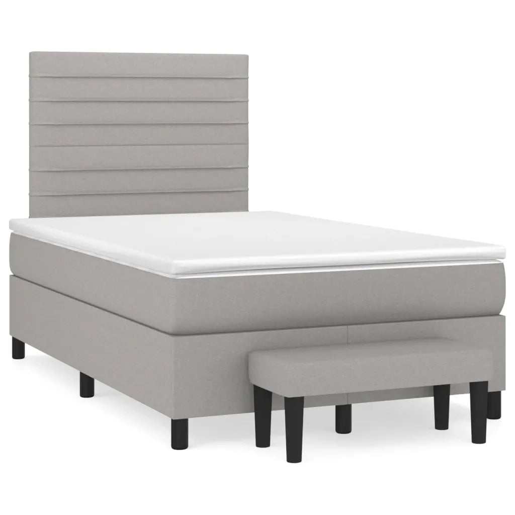 Giroletto a Molle con Materasso Grigio Chiaro 120x200cm Tessuto 3136661