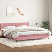 vidaXL Giroletto a Molle con Materasso Rosa 180x210 cm in Velluto
