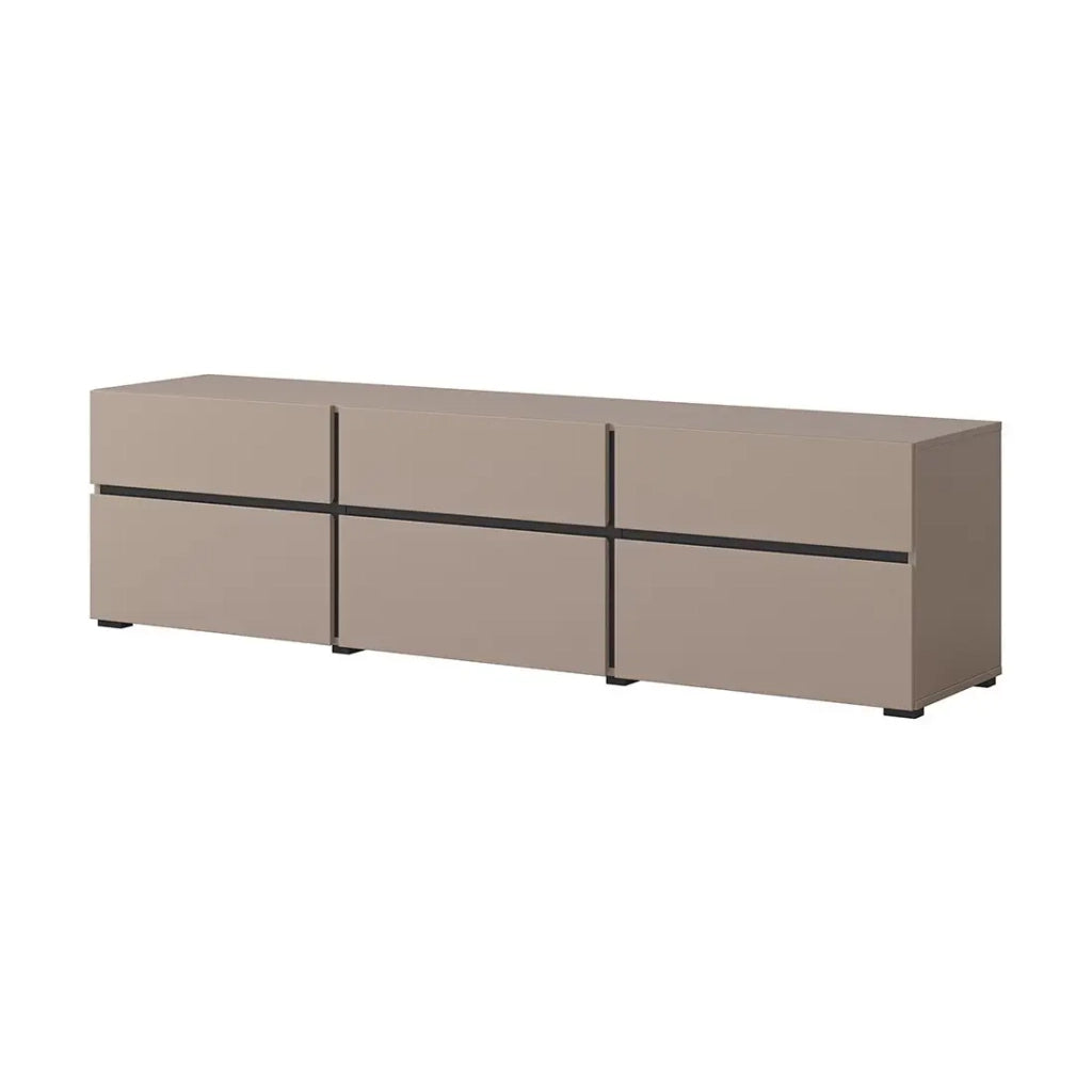 Set di mobili da soggiorno HAVANA – Credenza alta, mobile TV, credenza bassa – Design moderno beige e nero