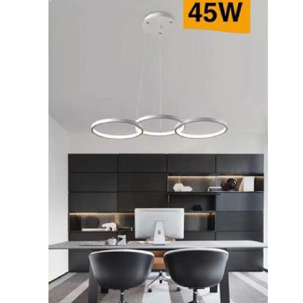 Trade Shop - Lampadario Moderno A Sospensione Led 3 Cerchi 45watt Luce 3000k 4000k 6500k B63b -