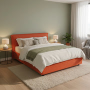 Letto Matrimoniale Brunate, Letto Matrimoniale Materasso Incluso Made in Italy, Arancione