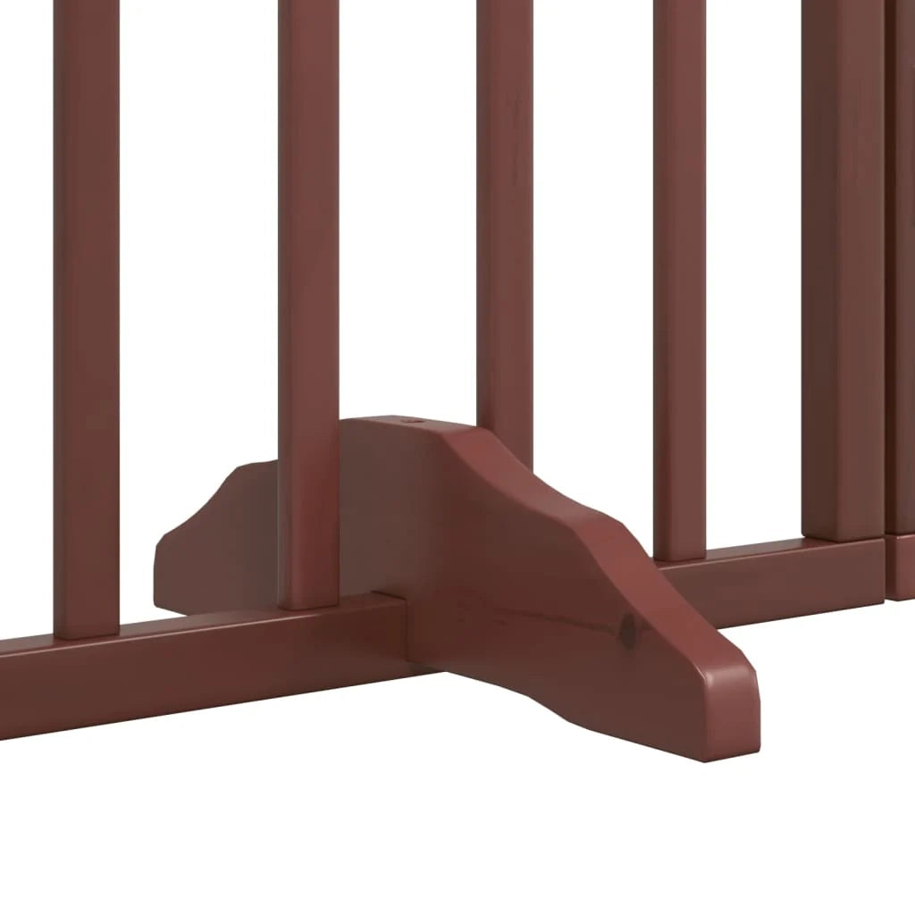 Cancelletto di sicurezza per animali domestici porta pieghevole 15 pannelli legno di pioppo marrone 02_0023203