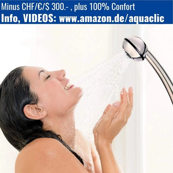 Douche a mano per impianti di riscaldamento a circolazione e utenti di docce con bassa pressione: getto potente, pressione aumentata, igienico, privo di calcare, ecosostenibile Cromo eco