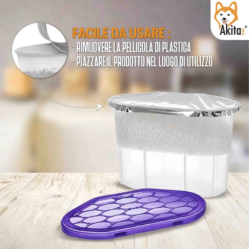 Akitaink Set 6 Assorbiumidita' Deumidificatori Lavanda 500 ml