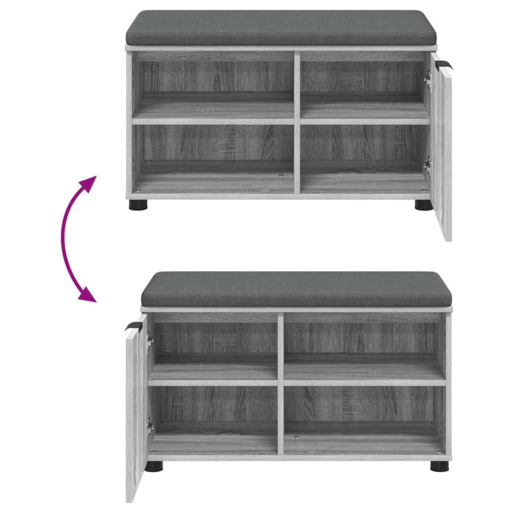 Panca per ingresso con cuscino Sonoma grigia 80 x 38 x 46 cm 891509