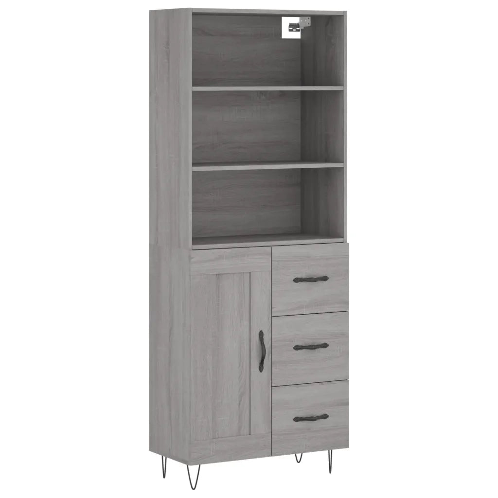 Credenza Grigio Sonoma 69,5x34x180 cm in Legno Multistratocod mxl 125536