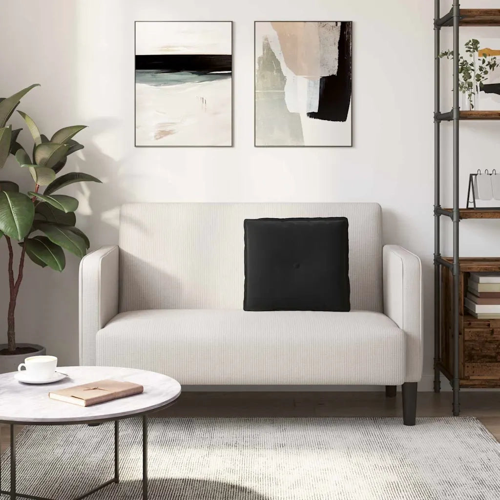 Cuscino per Schiena Nero 50 x 45 cm Tessuto in Cords