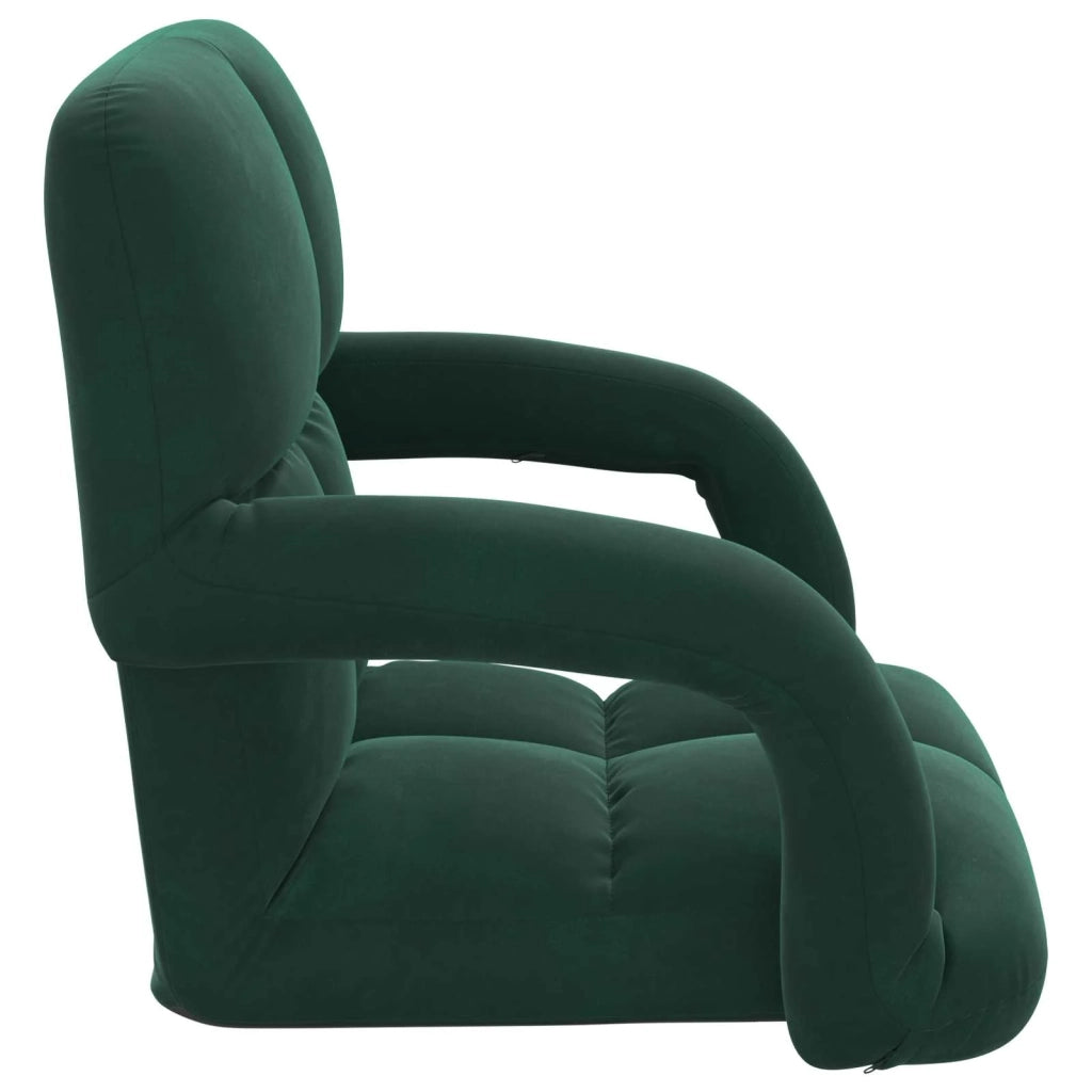 Sedia a pavimento regolabile Verde Scuro Velluto