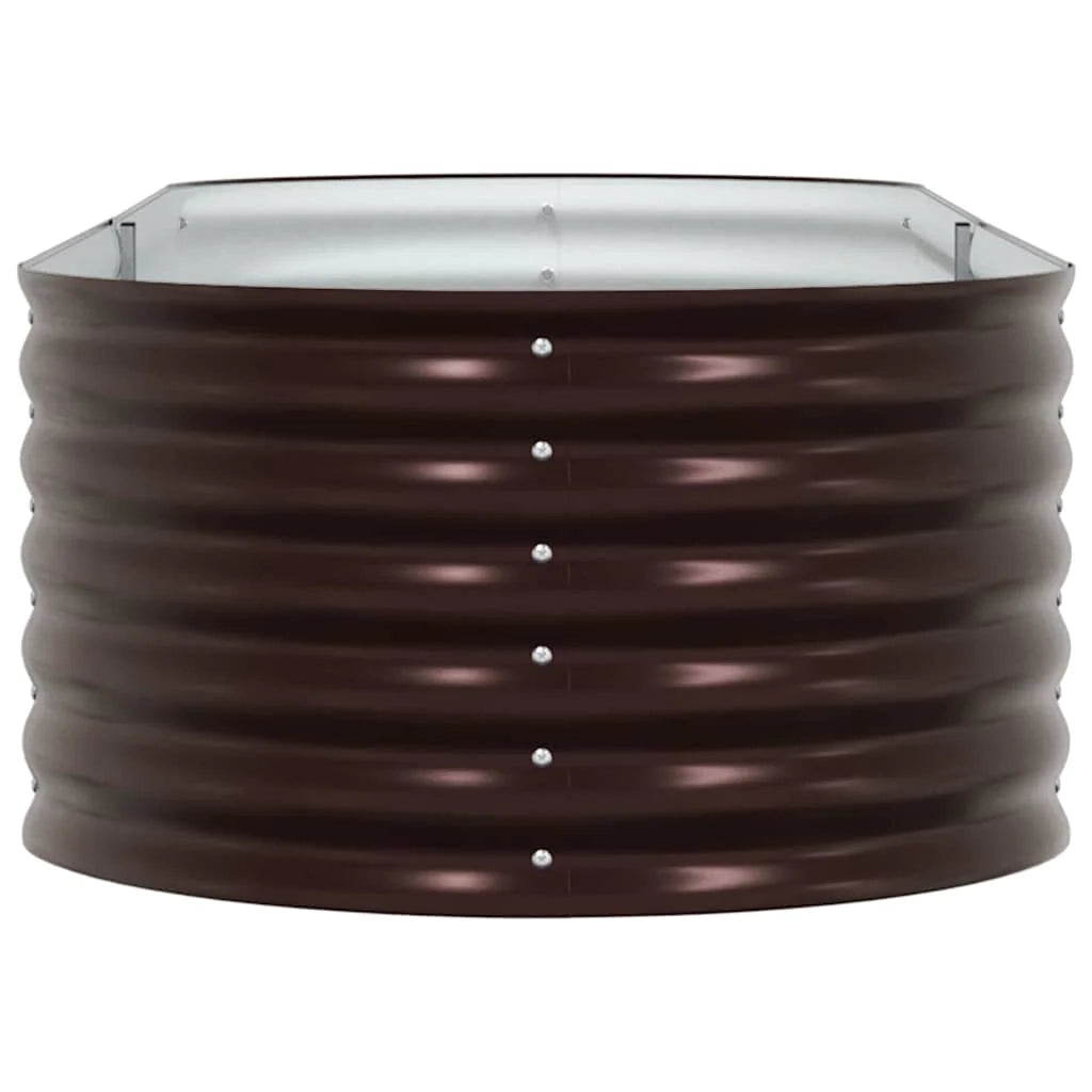 Fioriera rialzata moderna per esterni 240 x 80 x 44 cm design elegante resistente acciaio marrone 02_0058919