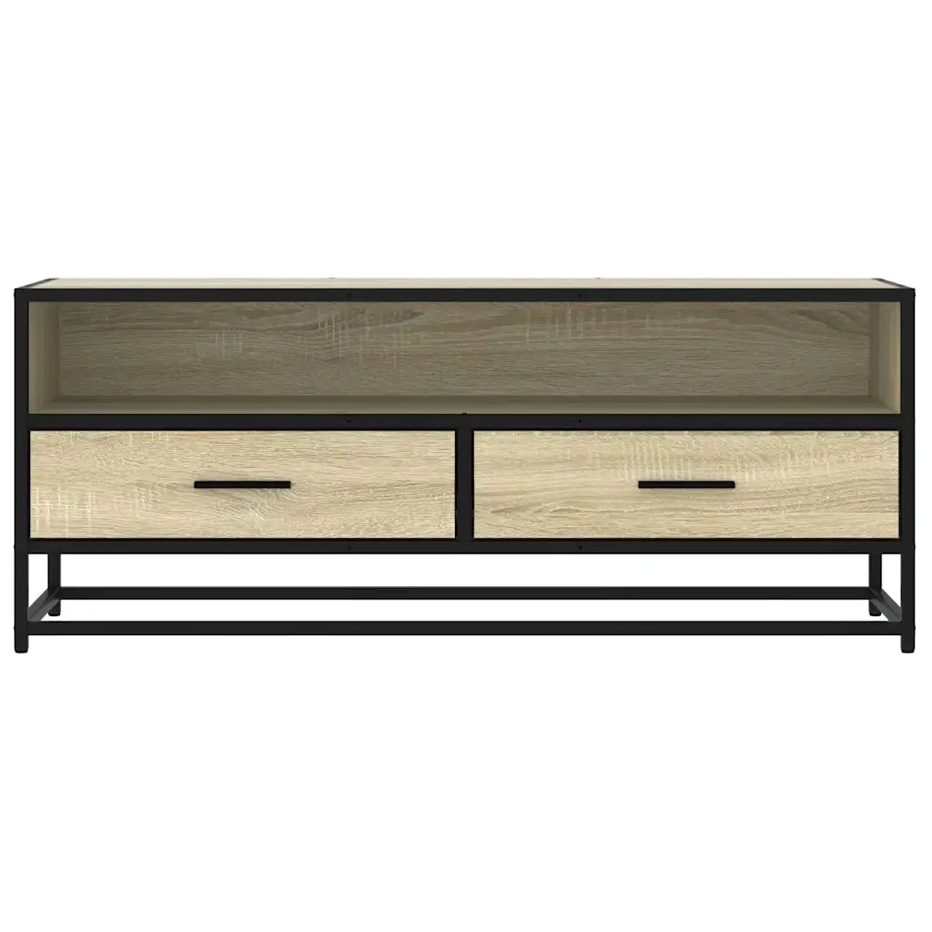 Mobile TV Rovere Sonoma 100x34,5x40cm Legno Multistrato Metallo