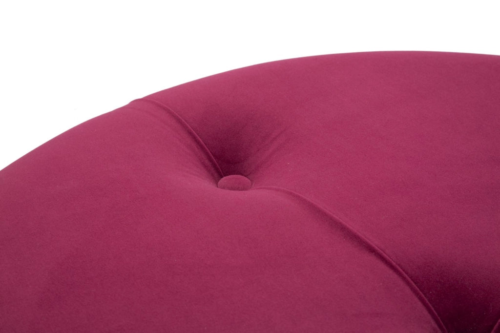 Puff Contenitore Lines New Coppia Bordeaux Ø71x41-55x33 cm in Legno Spugna e Poliestere Bordeaux
