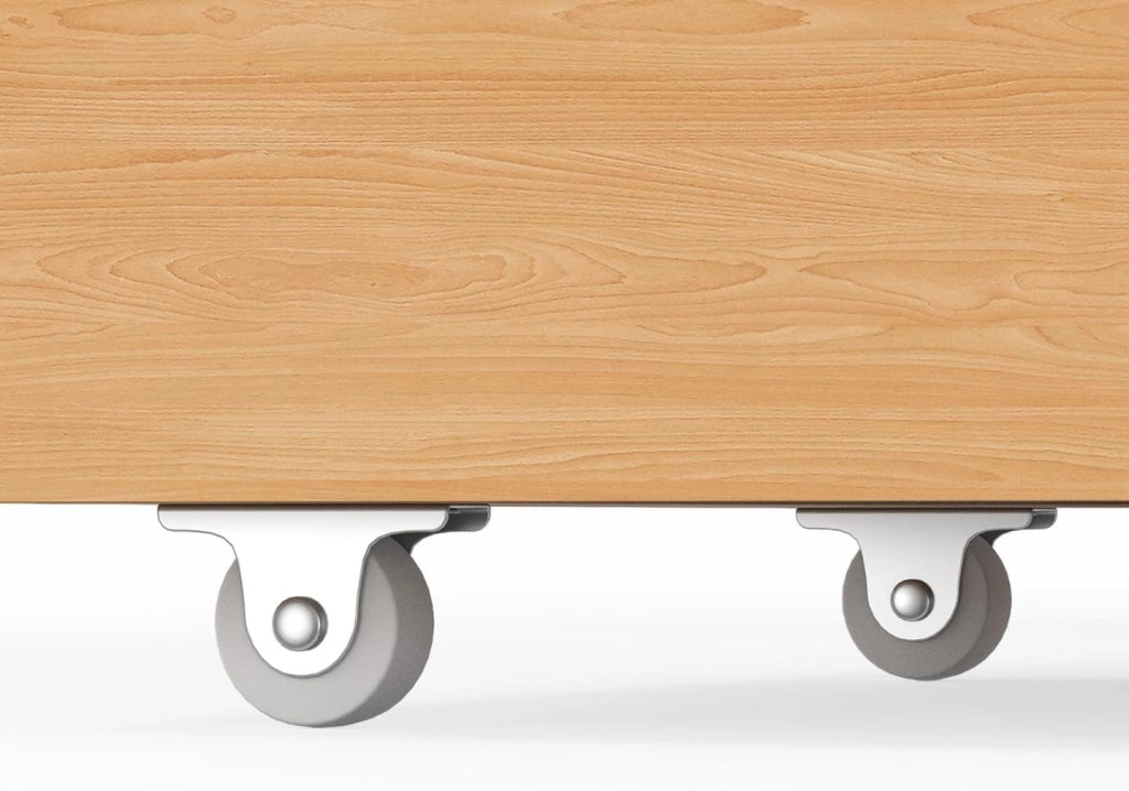 Contenitore per bambini EDHEN in legno e canna con 3 cassetti a cubo su rotelle
