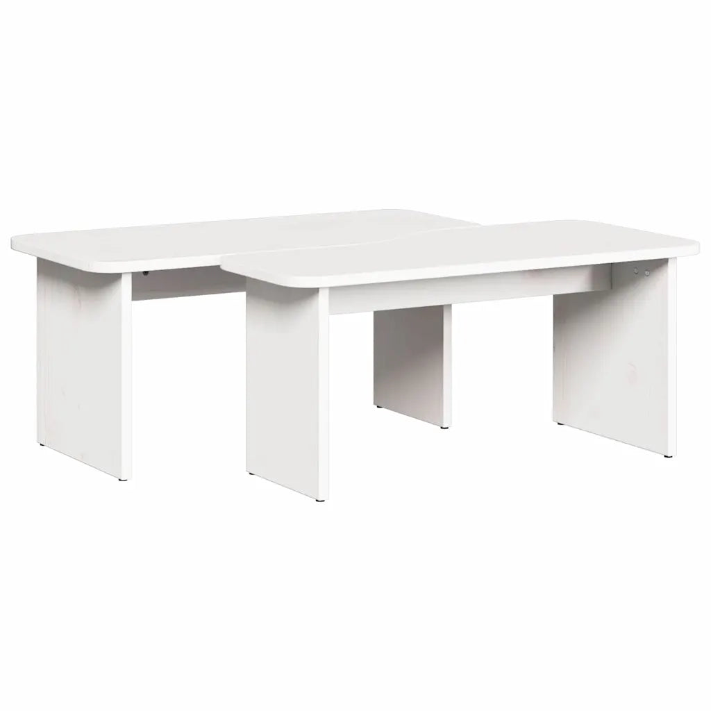 vidaXL Tavolino da salotto 2 pcs Bianco 100 x 69 x 35.5 cm