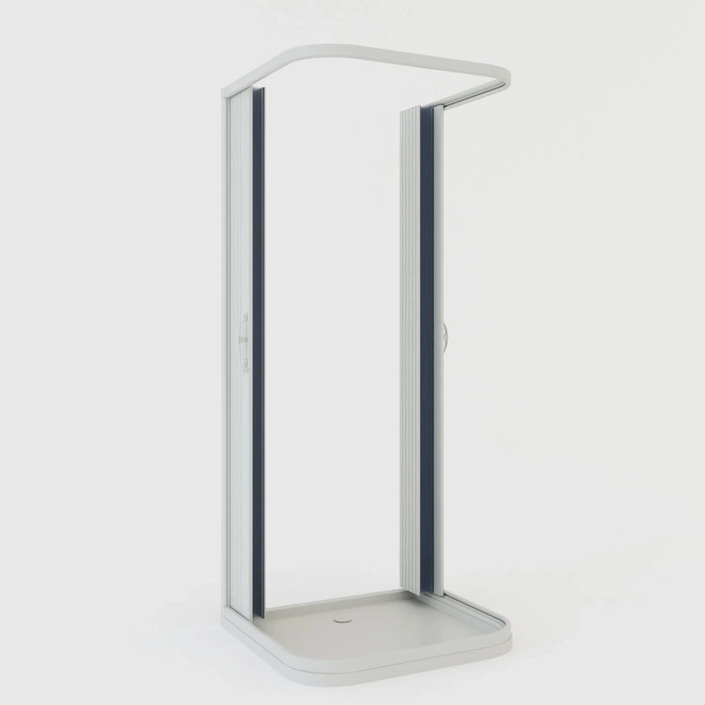 Box doccia a 3 lati in PVC a soffietto 100x100x100 cm H 185 mod. Narciso con apertura centrale
