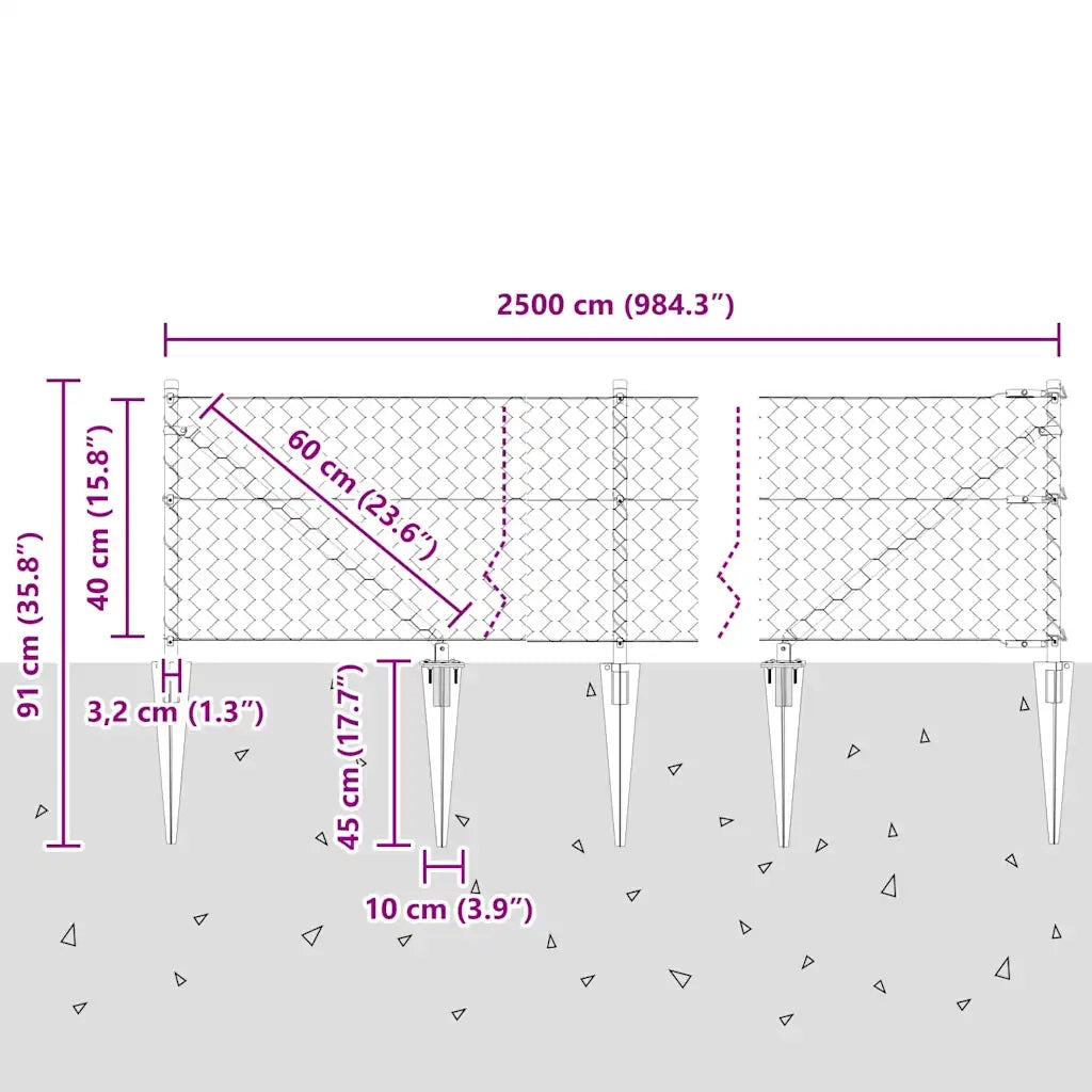 Palo della recinzione | Pannello per recinzione Grigio