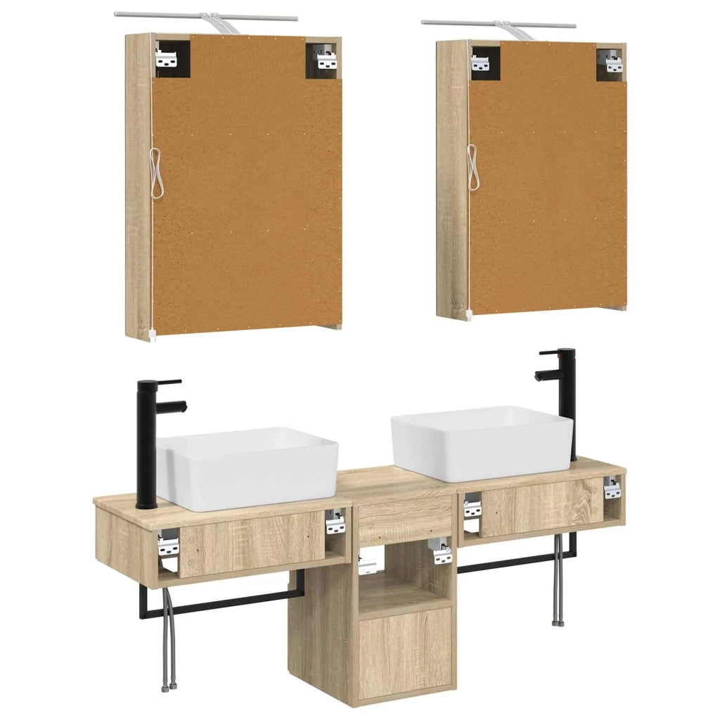 Set di Armadi da Bagno 5 pcs Rovere Sonoma 50 x 14,5 x 70 cm 3406313
