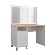 Vicco Tavolo da toeletta Bianco/Artisan 110 cm con specchio a LED