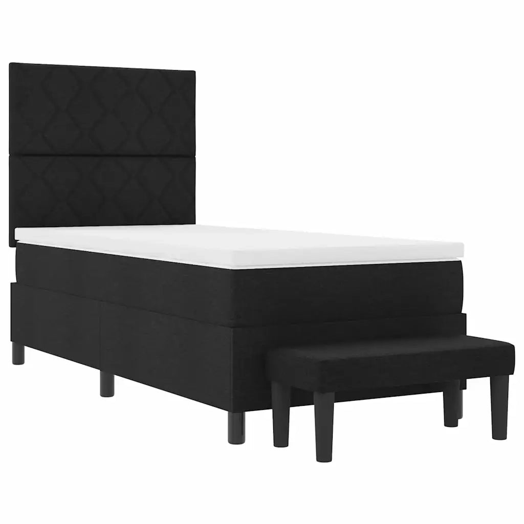 Letto a molle con materasso Nero 90 x 200 cm Tessuto 3344116