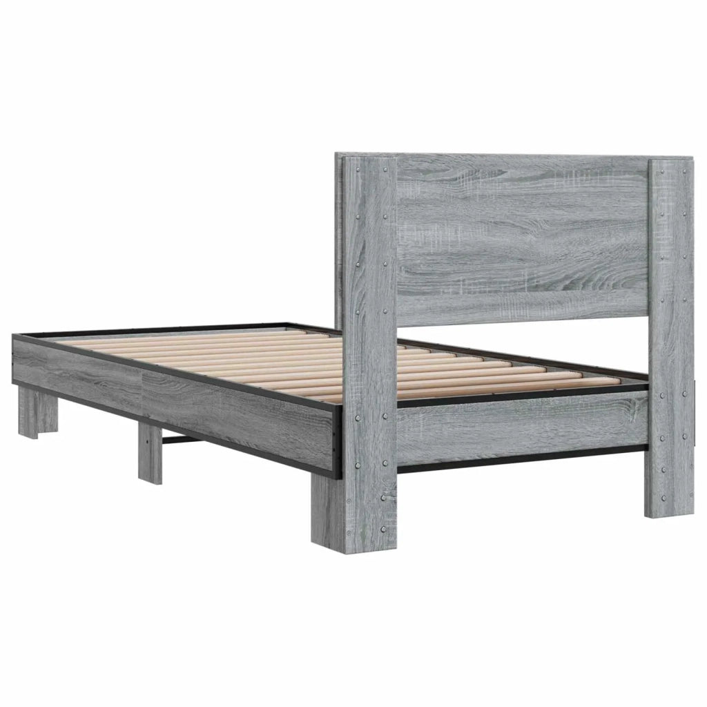 Struttura letto con testata Sonoma grigio 80 x 200 cm 8009086