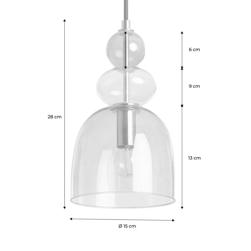 Lampada a sospensione in vetro, ø15cm, rosa