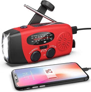 Radio portatile - Radio con energia solare - con LED/WB/AM/FM torcia - 2000 mAh - ricarica via USB - caricabile con energia solare