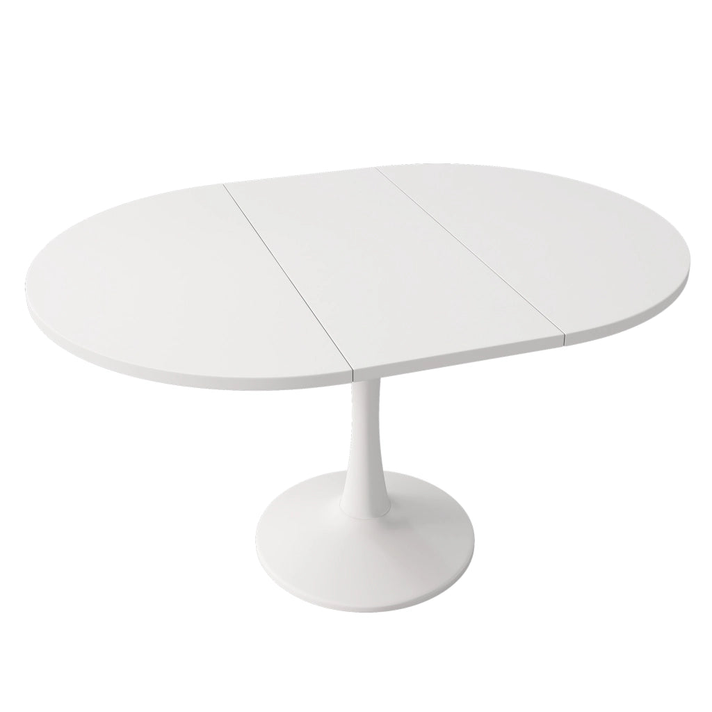 Tavolo da pranzo allungabile ovale 100/140x100 cm, bianco