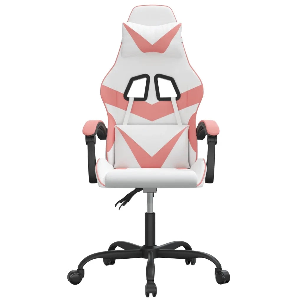 vidaXL Sedia da Gaming Bianco e Rosa in Similpelle