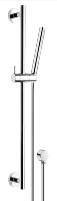 Saliscendi tutto in ottone con doccetta,flessibile cm 150 e presa acqua in ottone