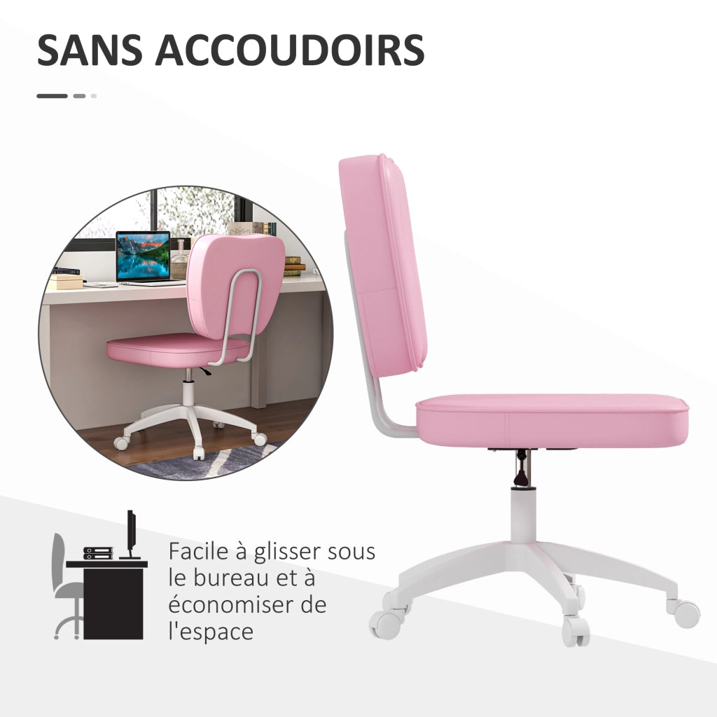 Sedia da ufficio senza braccioli ¨C Zephmum ¨C Rosa 46x59x82-92cm
