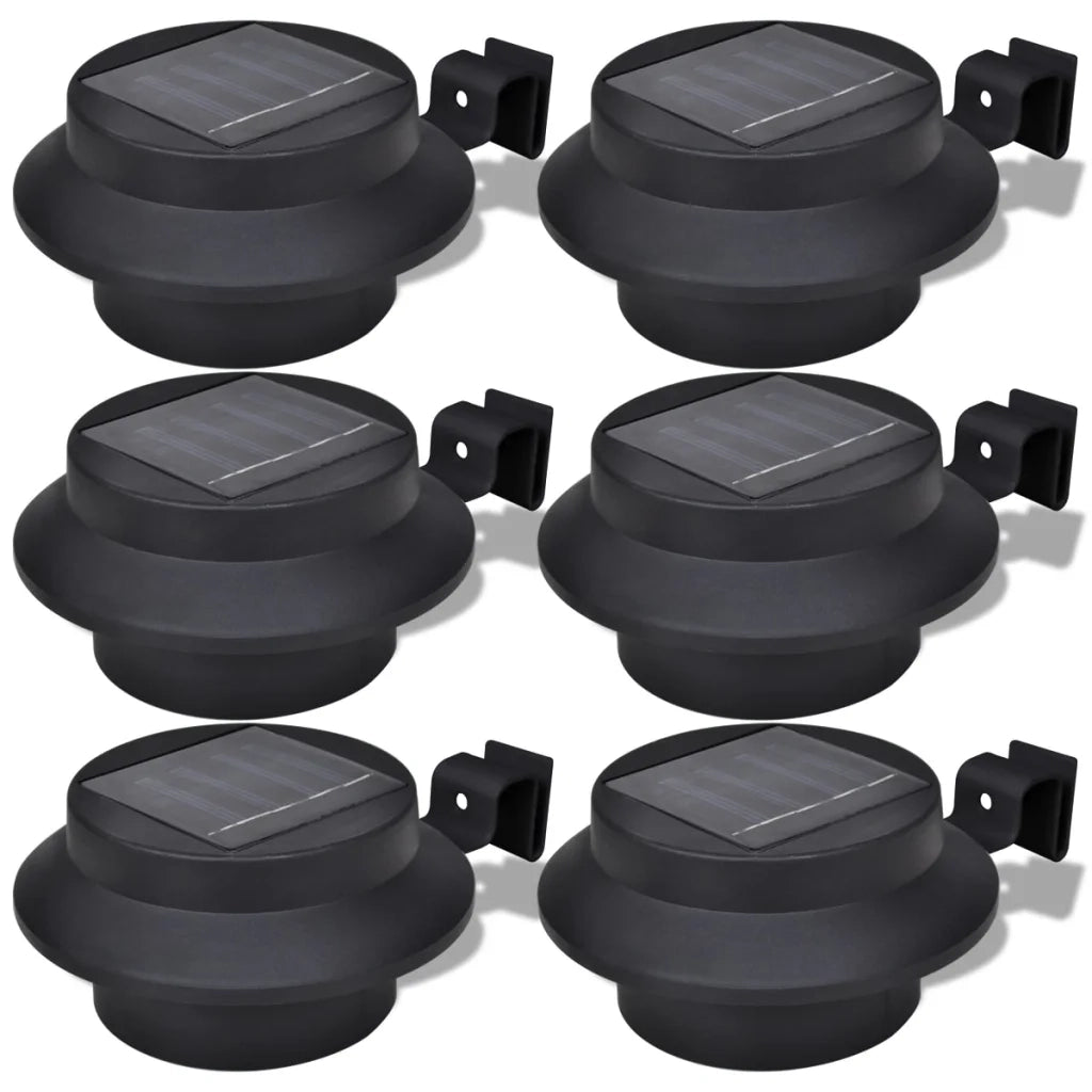 Lampade Solari 6 pz Luci per Recinzioni Nere CFW2550727