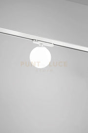 Plafoniera in vetro opale bianco Binario LED 15W 3000K CRI?82 220-240V  1050Lm d.15cm doppia emissione
