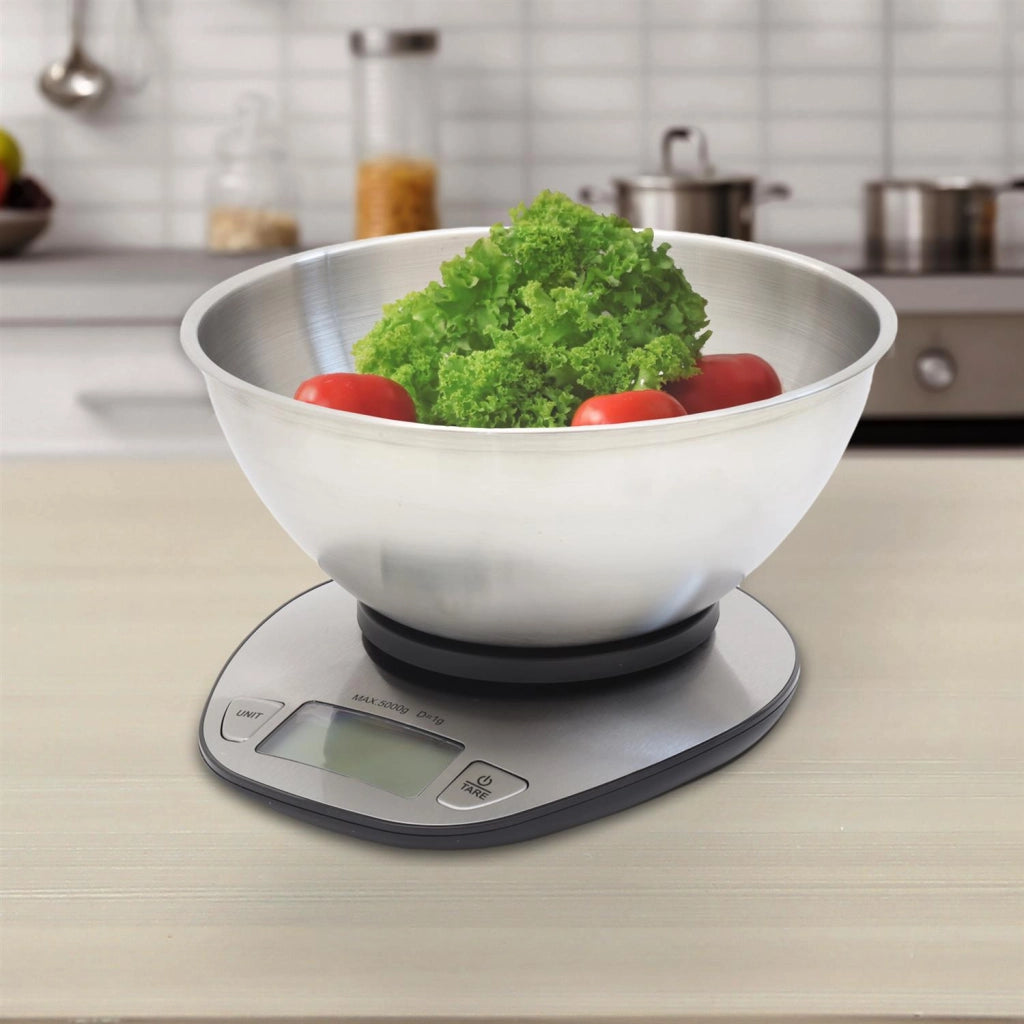 HIGH-TECH BILANCIA DIGITALE IN ACCIAIO INOX CON CIOTOLA PORTATA MASSIMA 5 KG