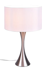 Lampada da Tavolo da Interno Attacco E27 in Metallo Nichel Satinato