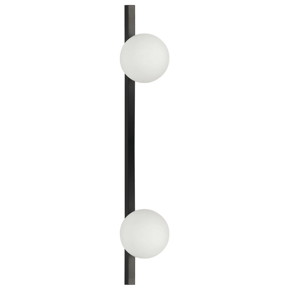 Lampada da parete con vaso per piante base nera in metallo con 2 paralumi in vetro stile moderno camera da letto