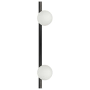 Lampada da parete con vaso per piante base nera in metallo con 2 paralumi in vetro stile moderno camera da letto