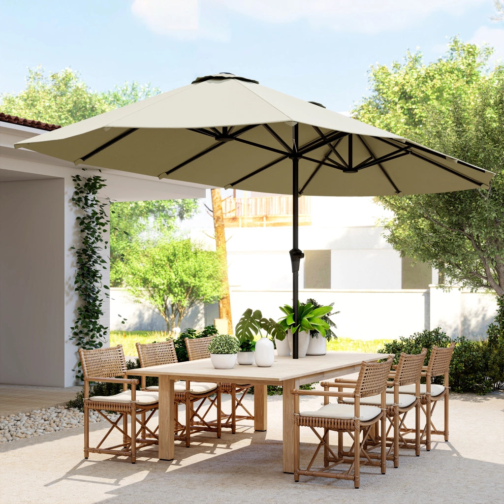 Parasole da giardino esterno rettangolare ¨C zephmum ¨C 400x220x230 cm crema