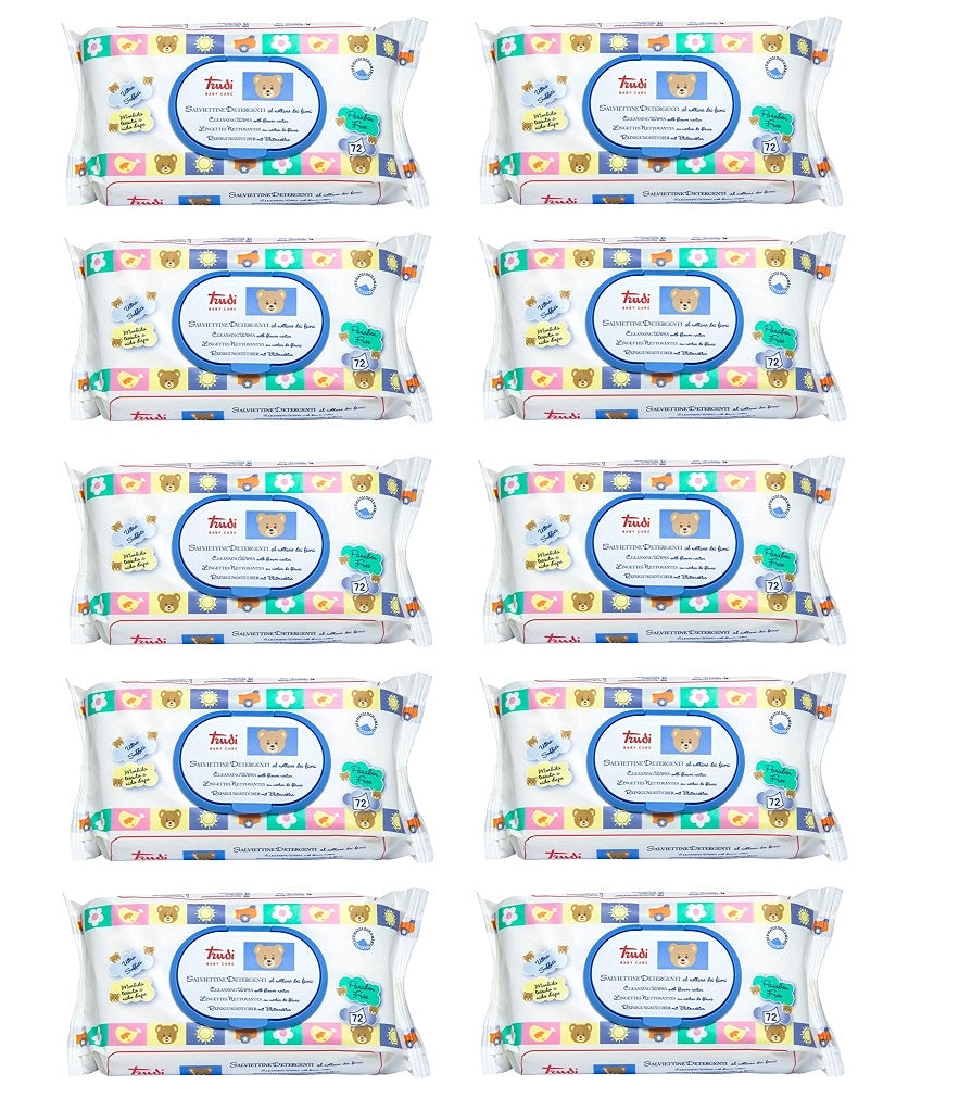 SET 10 CONFEZIONI DA 72 TRUDY BABY CARE SALVIETTINE UMIDIFICATE NETTARE DI FIORI