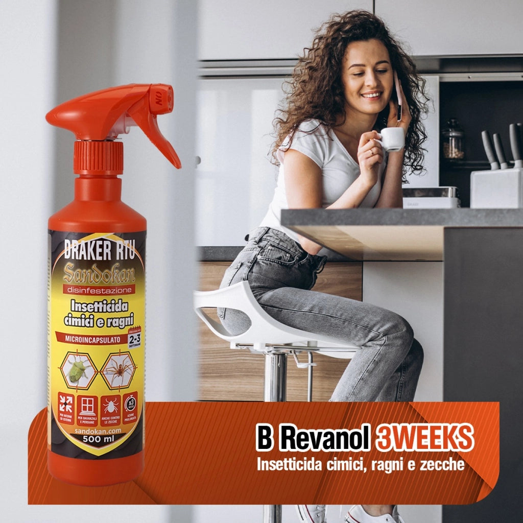 Insetticida "B Revanol" 3 settimane microincapsulato 500 ml pulci, cimici e ragni
