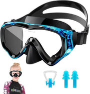 Duikbril per bambini 4-16 anni con protezione nasale 180 gradi panorama HD cintura in silicone set di snorkeling