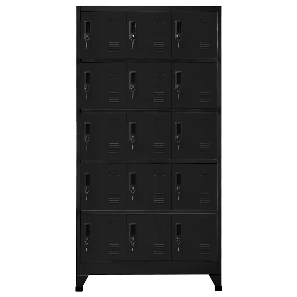 Armadietto con Serratura Nero 90x40x180 cm in Acciaio 339822