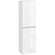 Mobile Bagno Alto a Colonna con Ante e Ripiani Regolabili ¨C zephmum ¨C Bianco Lucido