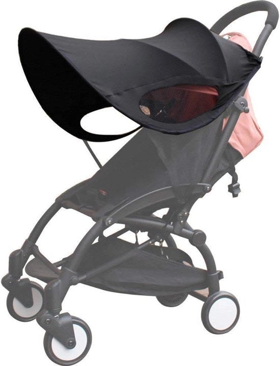 Ombrello per passeggino - Ombrello universale per passeggino - Ombrello per passeggino - Ombrello - Schermo antiray - Blocca i raggi solari - Nero - 80*66 cm - Adatto per passeggiate, shopping, campeggio