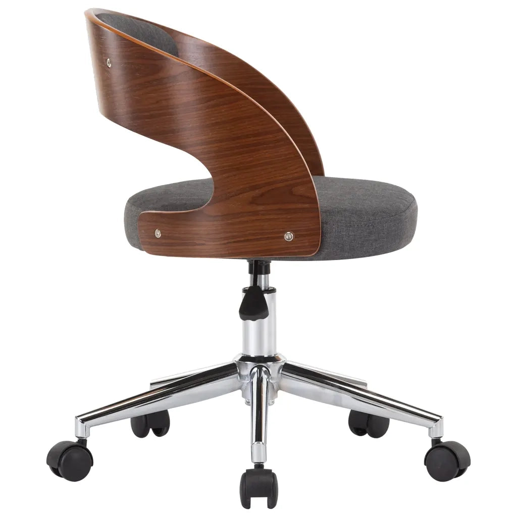 Sedie da Pranzo Girevoli 2 pz Grigie in Legno Curvo e Tessuto  cod mxl 5593