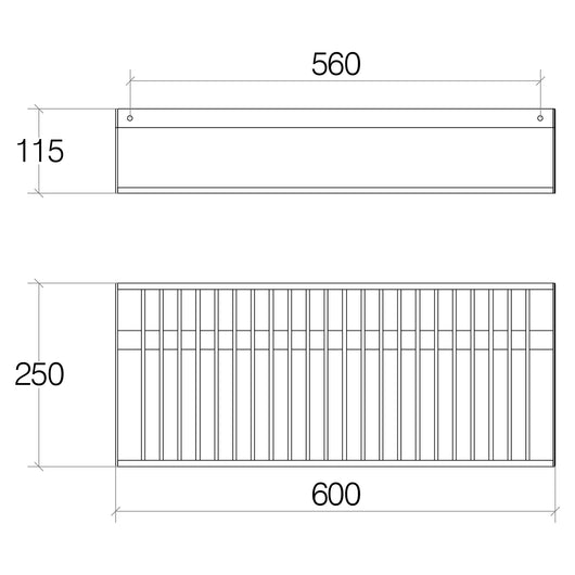 Lineabeta - Porta teli con porta asciugamani Skuara in ottone cromato L.60 cm