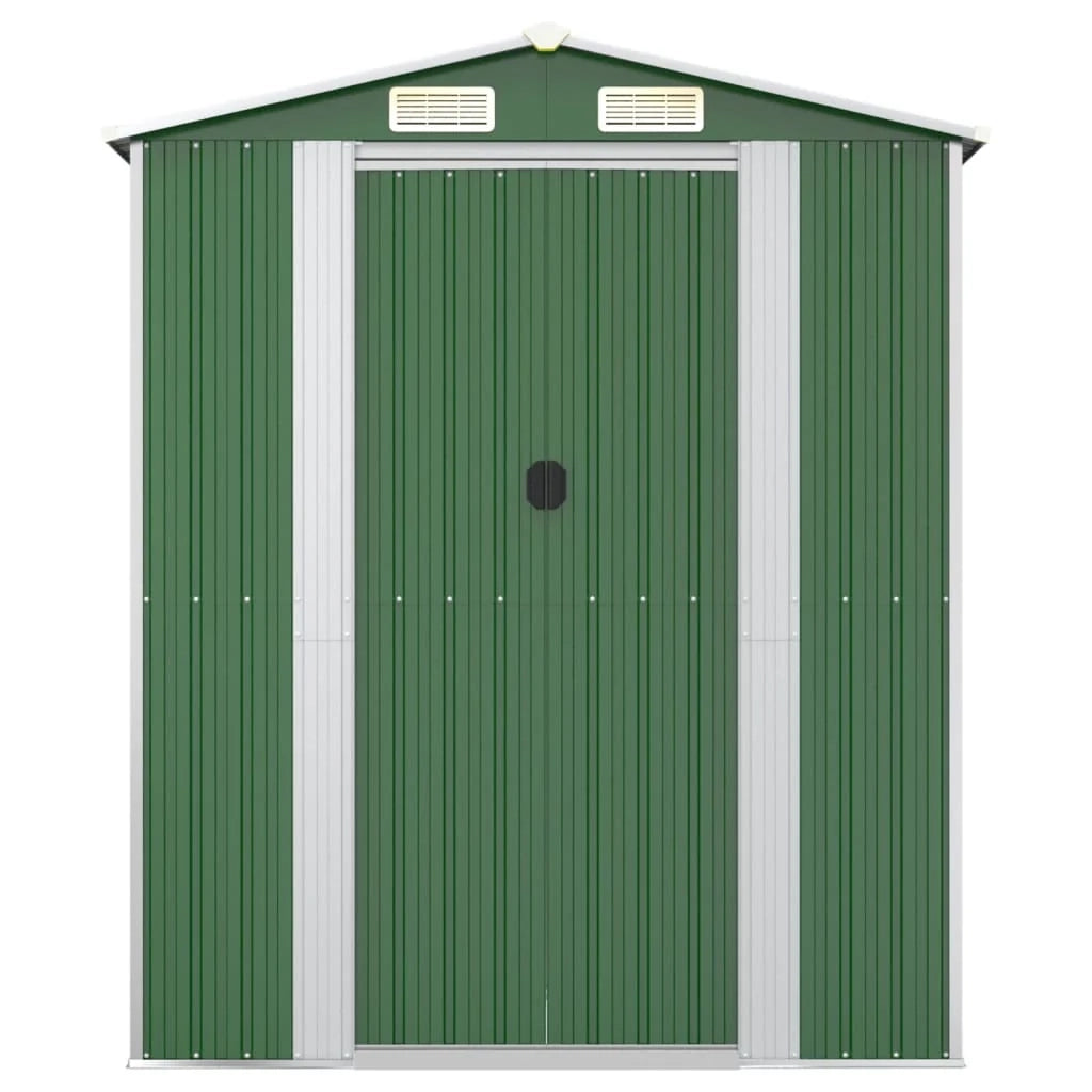 Casetta da giardino cabina ripostiglio casetta da esterno robusta casetta per attrezzi 192 x 938 x 223 cm acciaio zincato verde 02_0022370