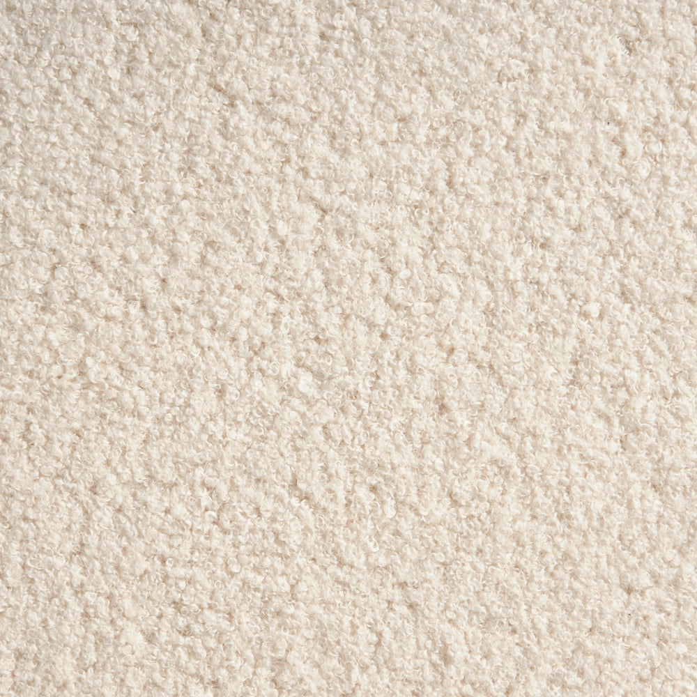 Poggiapiedi Bianco sporco Boucle Round Pouf imbottito Glam Ottomane Mobili Soggiorno