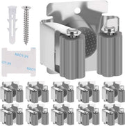 Supporto per spazzola a muro con frange - 10 pezzi di supporto per spazzola a muro per uso intensivo in grigio - attrezzo da giardino per cucina, garage e bagno.