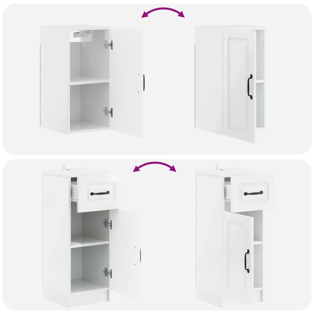 Set di armadietti da bagno in 3 pezzi UTRECHT Bianco Lucido 3417814