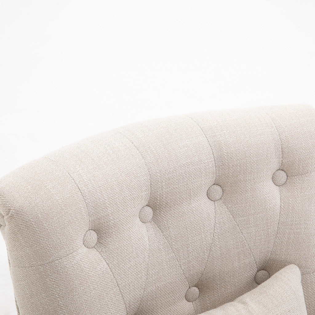 Poltrona imbottita con cuscino schienale per relax e lettura ¨C zephmum ¨C 52.5x69x77 cm crema
